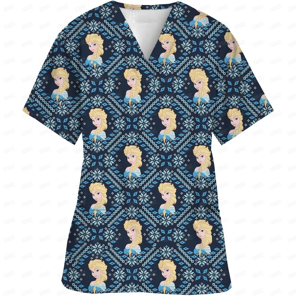 Women Hospital Accessories Doctor Nurse Surgery Scrubs Tops