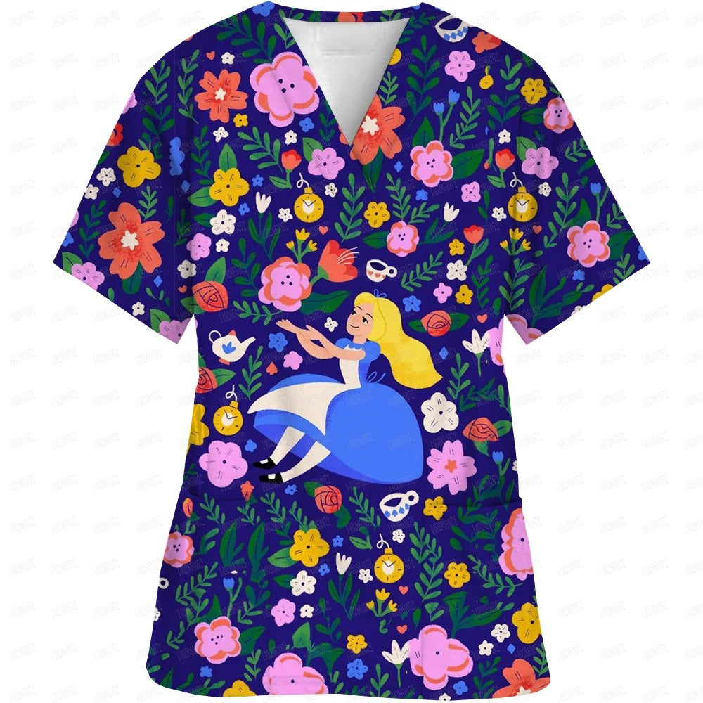 Women Hospital Accessories Doctor Nurse Surgery Scrubs Tops