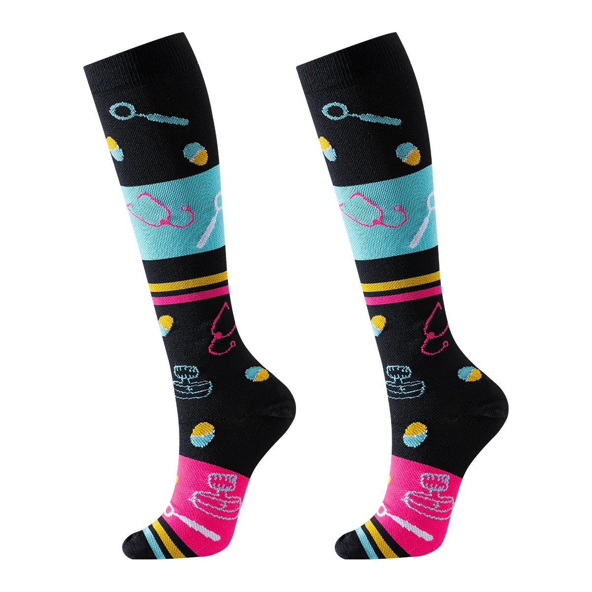 6 Pairs Compression Socks Nurse Compression Socks Animal Sport Ladies Lady Women Running