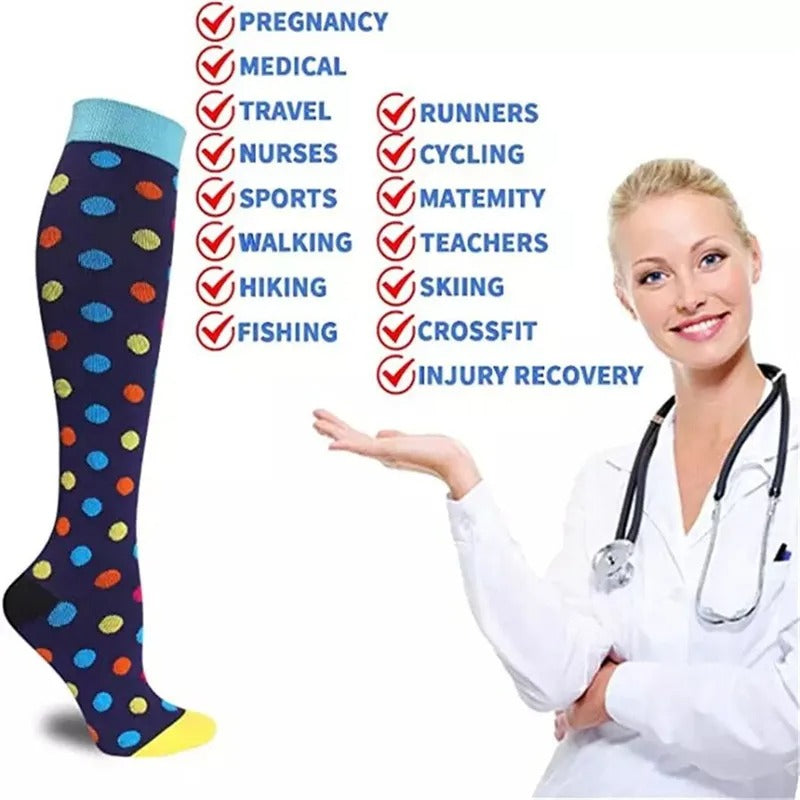 Athletic Edema Diabetic Flight Shin Splints Over Knee High Stockings