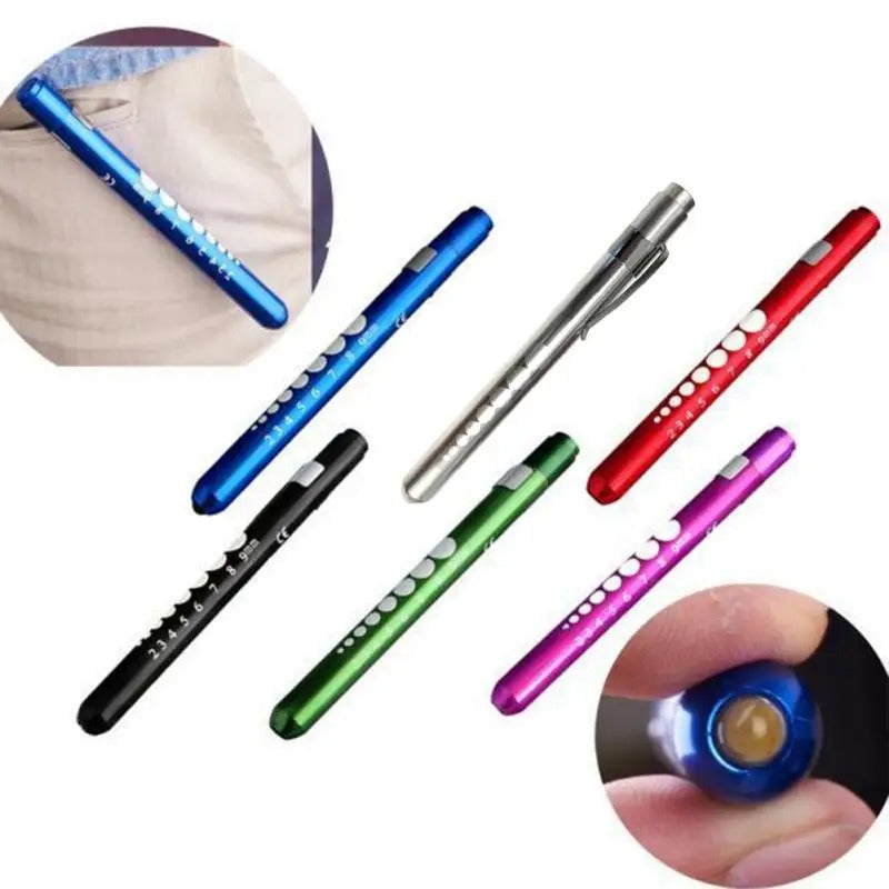 Medical Flashlight Lantern With Pupil Gauge LED Pen Light Torch Lamp