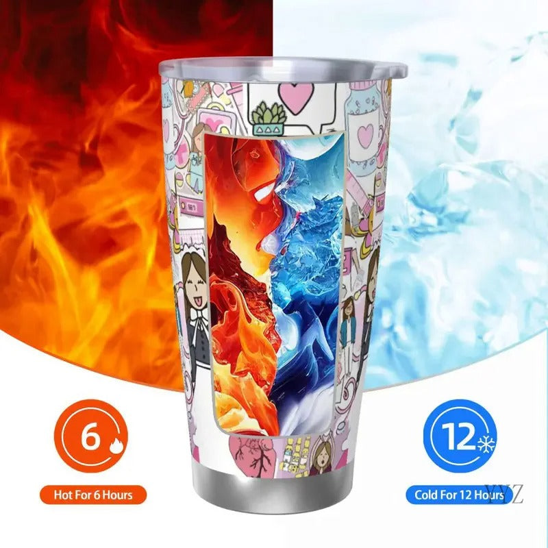 Nurse Pattern Tumbler Vacuum Insulated Thermal Cup Vacuum Flask School Mugs Water Bottle