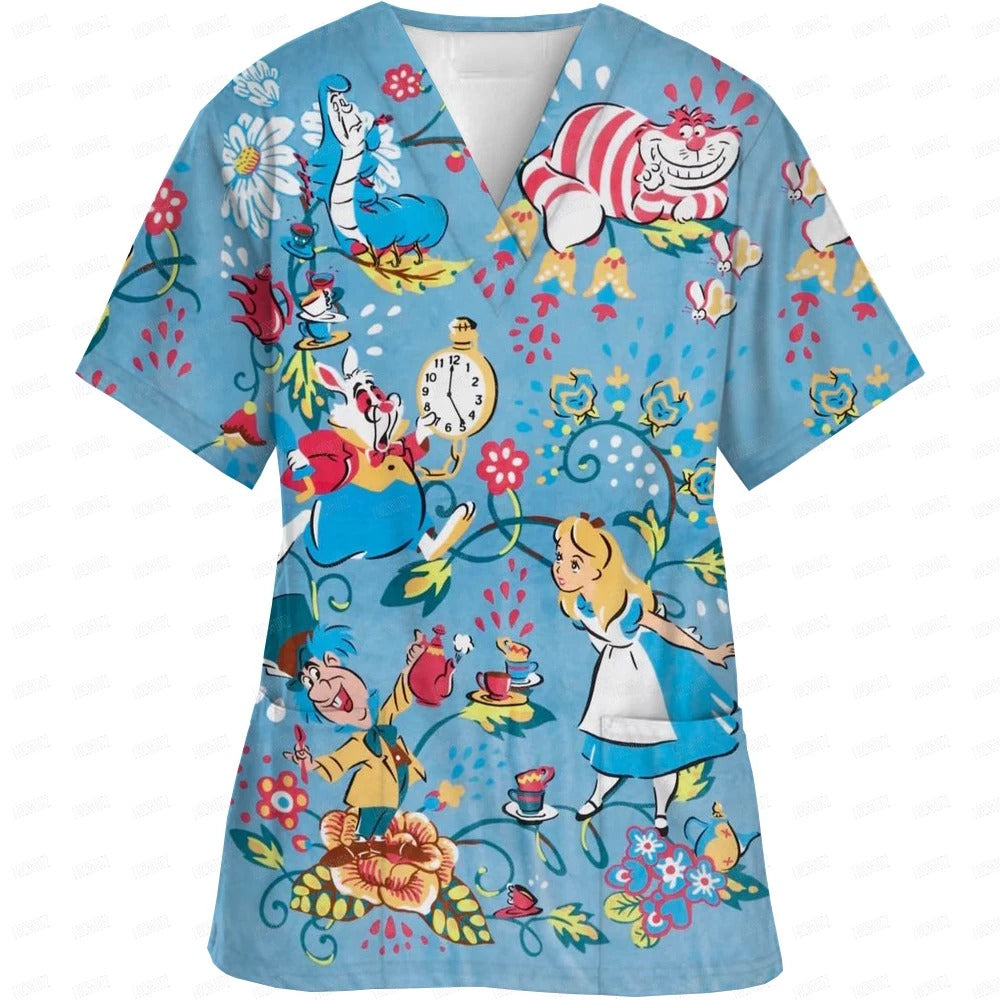 Women Hospital Accessories Doctor Nurse Surgery Scrubs Tops