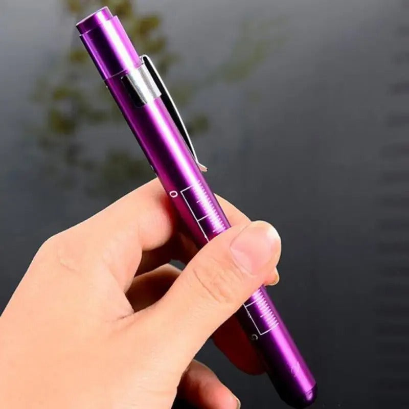Medical Flashlight Lantern With Pupil Gauge LED Pen Light Torch Lamp