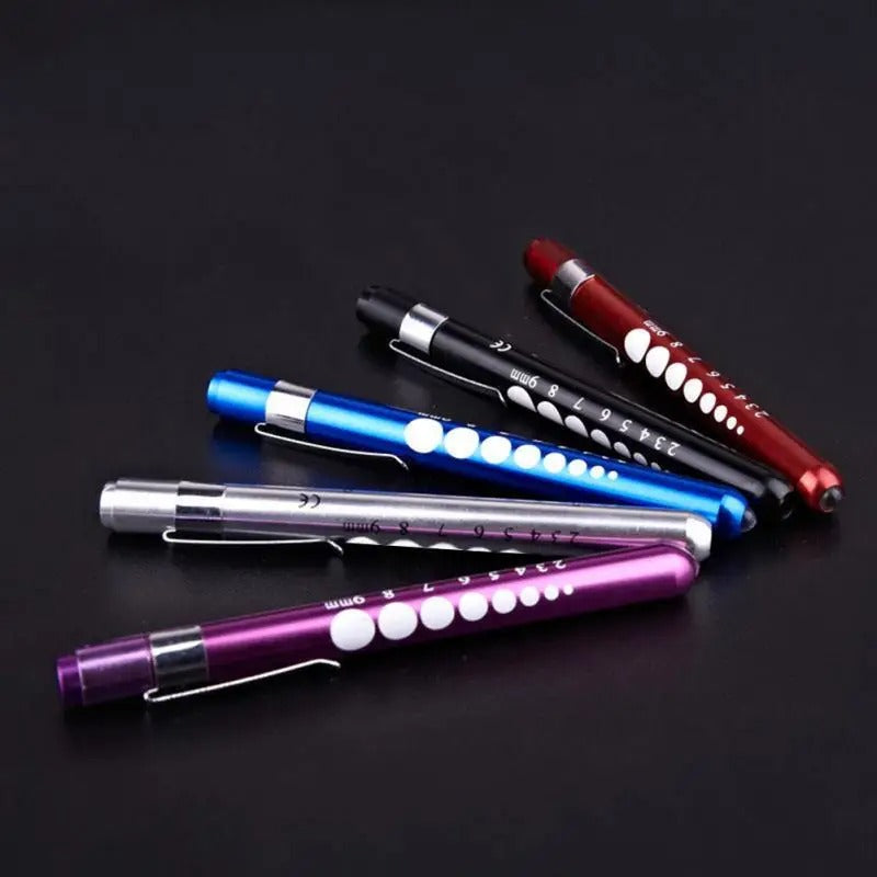 Medical Flashlight Lantern With Pupil Gauge LED Pen Light Torch Lamp