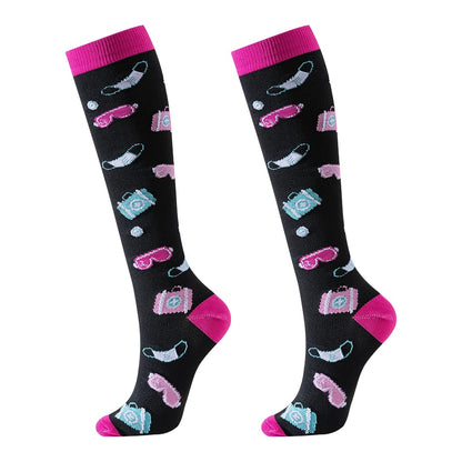 6 Pairs Compression Socks Nurse Compression Socks Animal Sport Ladies Lady Women Running