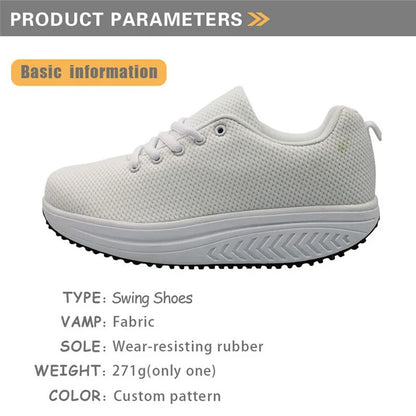 Paramedic Pattern Mesh Swing Sneakers Comfort Light Height Increasing Shoes Women's Nurse Shoes