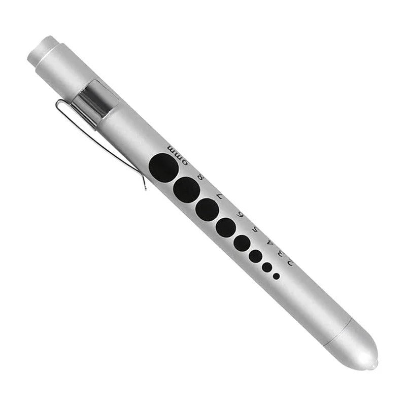 1Pc Reusable LED Medical Penlight Flashlight with Pupil Gauge Pocket Clip Pen