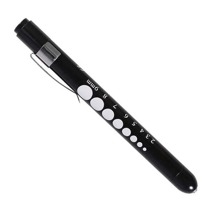 1Pc Reusable LED Medical Penlight Flashlight with Pupil Gauge Pocket Clip Pen