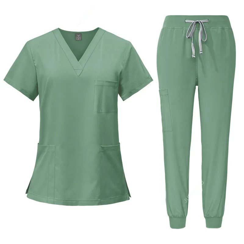 Medical Uniforms Stretch Scrub Tops With Pocket Pants Nurse Uniform