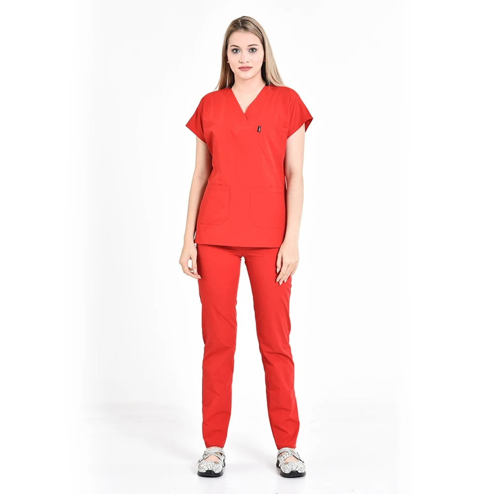 V-neck Beauty Salon Nursing Elastic Waist Work Clothes Medical Suits