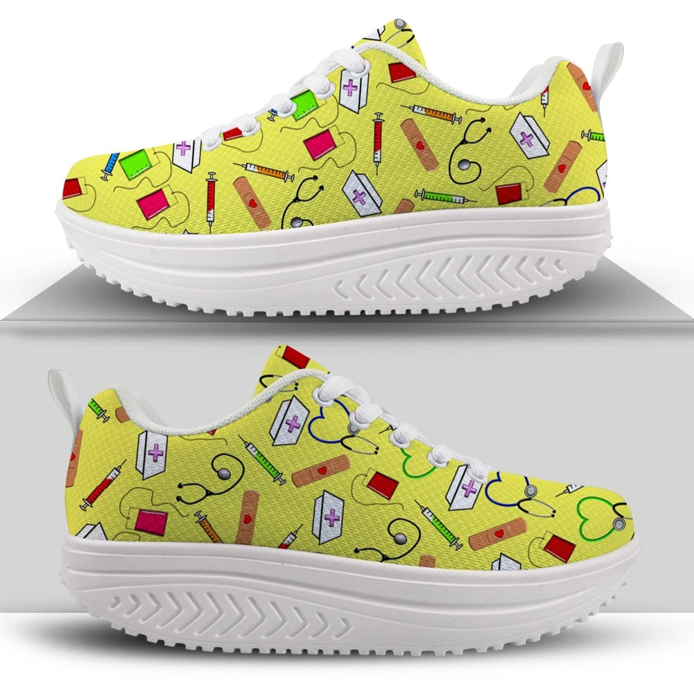 Cute Cartoon Nurse Pattern Running Shoes for Women