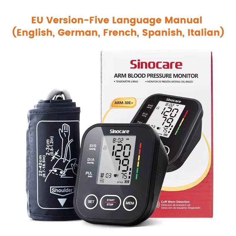 Sinocare Upper Arm Automatic Blood Pressure Monitor Portable Digital BP Sphygmomanometer