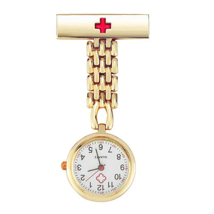 Luminous Nurse Pocket Watch Stainless Steel Lapel Quartz Movement