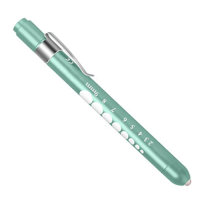 1Pc Reusable LED Medical Penlight Flashlight with Pupil Gauge Pocket Clip Pen