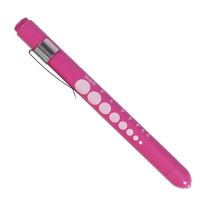 1Pc Reusable LED Medical Penlight Flashlight with Pupil Gauge Pocket Clip Pen