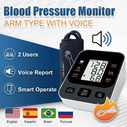 Digital Arm Blood Pressure Meter 32cm Cuff Medical Pressure Tonometer