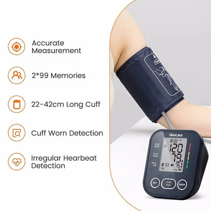 Sinocare Upper Arm Automatic Blood Pressure Monitor Portable Digital BP Sphygmomanometer