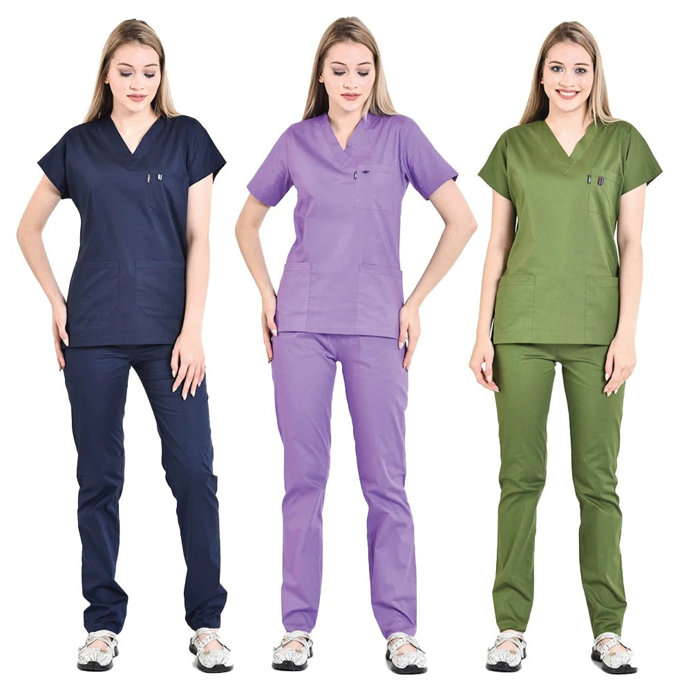 V-neck Beauty Salon Nursing Elastic Waist Work Clothes Medical Suits