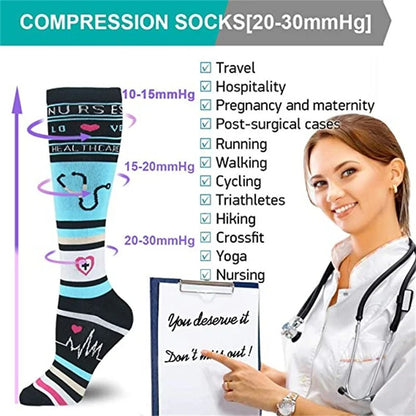 Athletic Edema Diabetic Flight Shin Splints Over Knee High Stockings