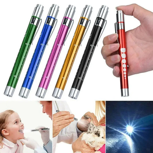 Colorful LED Flashlight With Pupil Gauge Portable Measurements Camping Tools