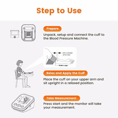 Sinocare Upper Arm Automatic Blood Pressure Monitor Portable Digital BP Sphygmomanometer