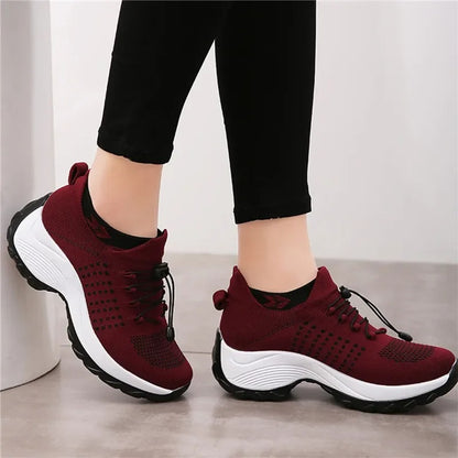 Fashion Sock Sneakers Mesh Breathe Comfortable Nursing Trainers Casual Platform Loafers