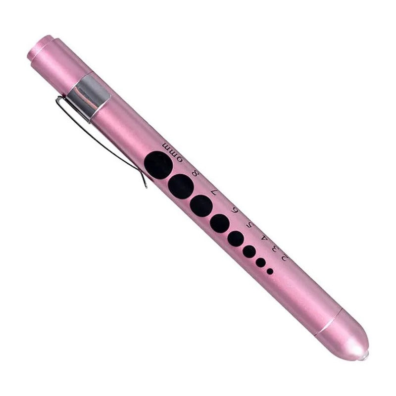 1Pc Reusable LED Medical Penlight Flashlight with Pupil Gauge Pocket Clip Pen