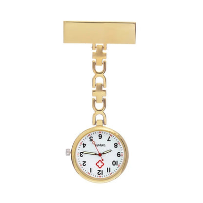 Luminous Nurse Pocket Watch Stainless Steel Lapel Quartz Movement