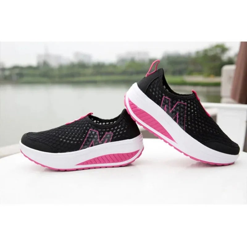 Women Mesh Flat Shoes Sneakers Platform Shoes Woman Loafers Breathable Air