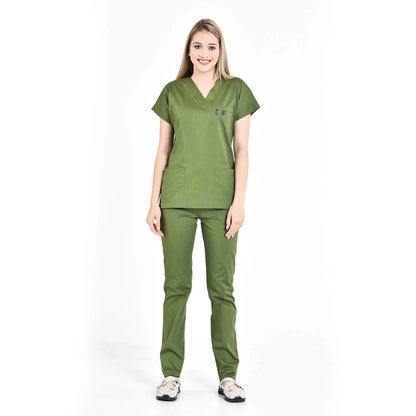 V-neck Beauty Salon Nursing Elastic Waist Work Clothes Medical Suits