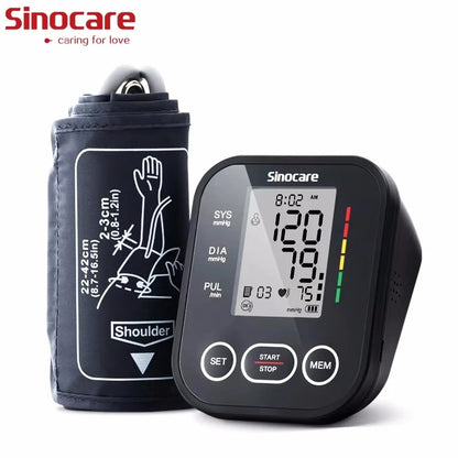 Sinocare Upper Arm Automatic Blood Pressure Monitor Portable Digital BP Sphygmomanometer