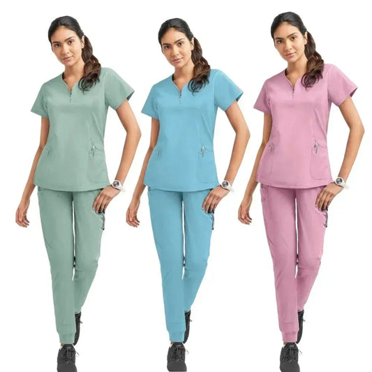 Elastic Girl Hospital Uniforms Scrubs for Women Medical Lab Coats Nurse Uniform