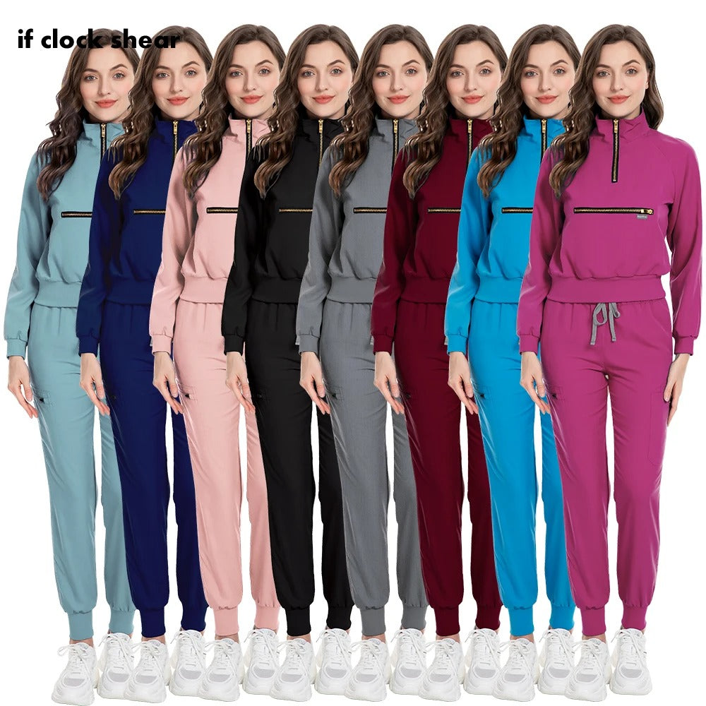 Beauty and Health Workwear Scrubs Suits Tops + Pants Scrubs Shirt with Pockets Work Clothes