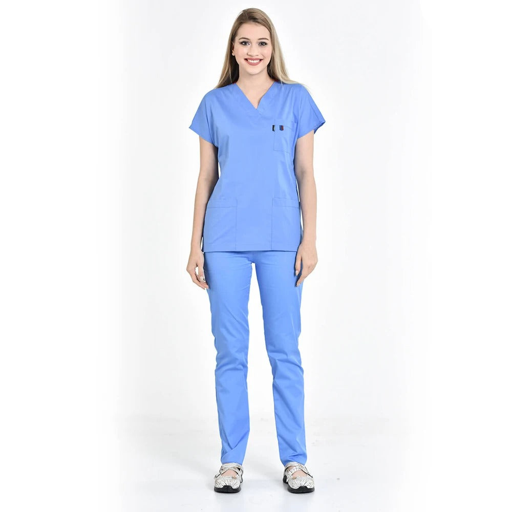 V-neck Beauty Salon Nursing Elastic Waist Work Clothes Medical Suits