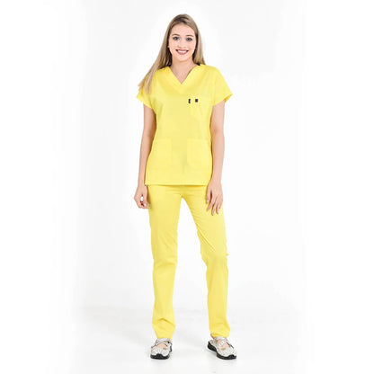 V-neck Beauty Salon Nursing Elastic Waist Work Clothes Medical Suits