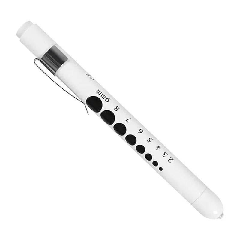 1Pc Reusable LED Medical Penlight Flashlight with Pupil Gauge Pocket Clip Pen