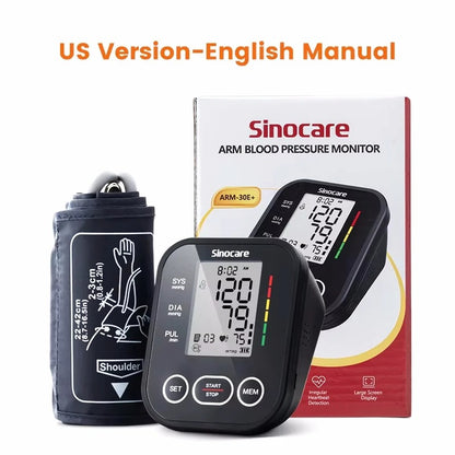 Sinocare Upper Arm Automatic Blood Pressure Monitor Portable Digital BP Sphygmomanometer