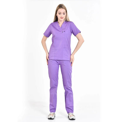 V-neck Beauty Salon Nursing Elastic Waist Work Clothes Medical Suits