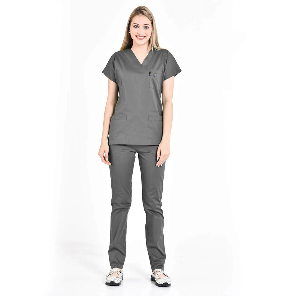 V-neck Beauty Salon Nursing Elastic Waist Work Clothes Medical Suits