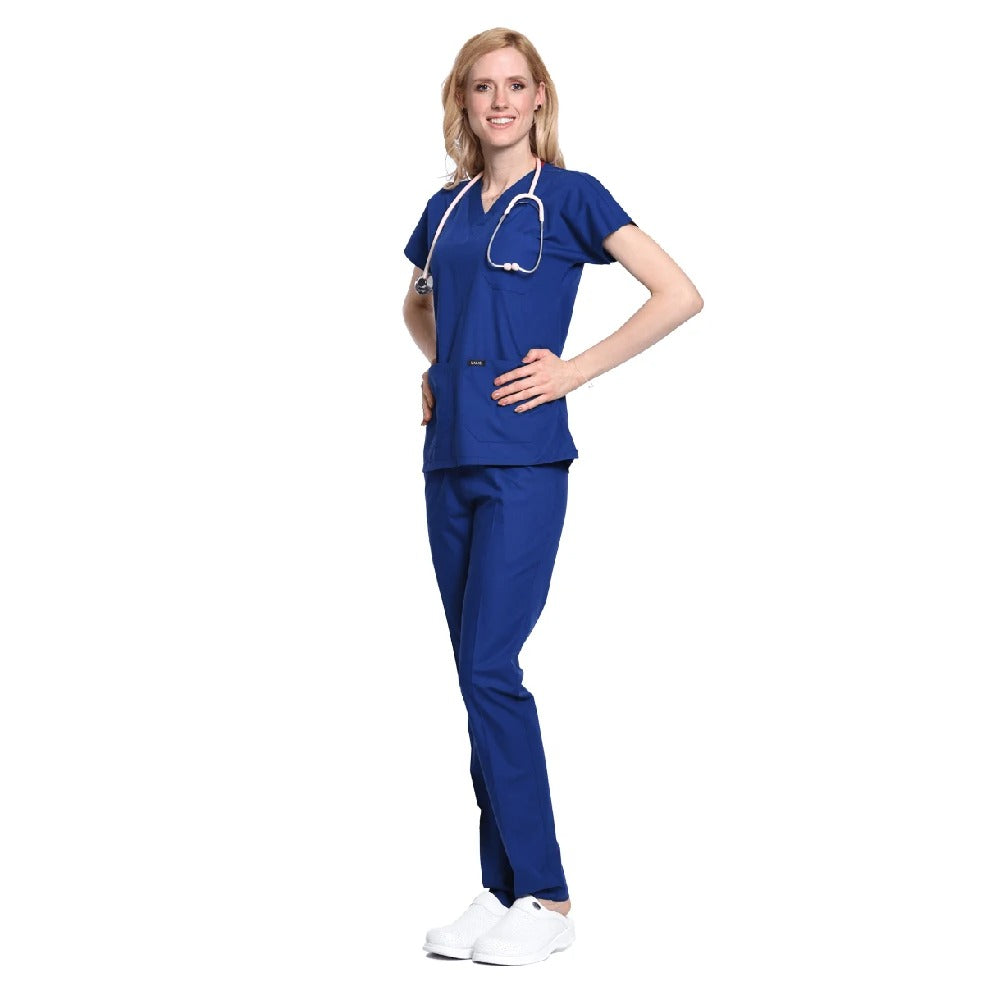 V-neck Beauty Salon Nursing Elastic Waist Work Clothes Medical Suits