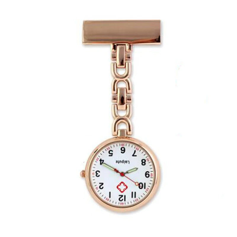 Luminous Nurse Pocket Watch Stainless Steel Lapel Quartz Movement