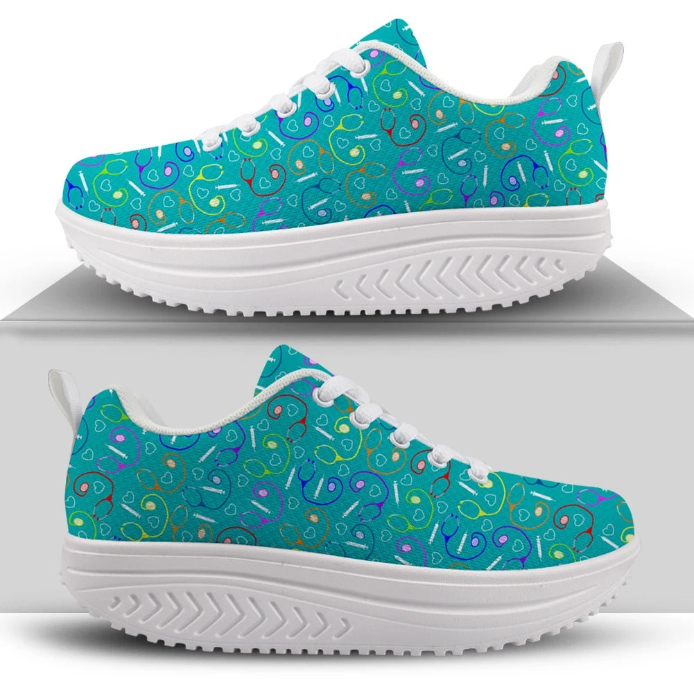 Cute Cartoon Nurse Pattern Running Shoes for Women