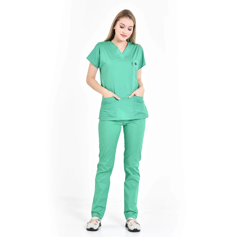 V-neck Beauty Salon Nursing Elastic Waist Work Clothes Medical Suits