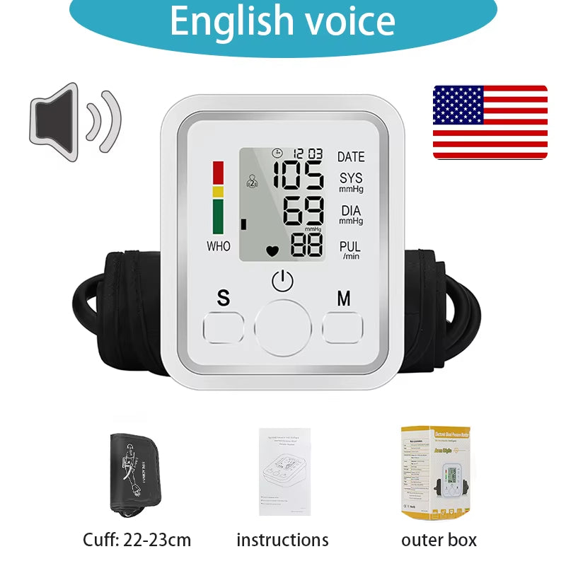 Digital Sphygmomanometer Upper Arm Blood Pressure Monitor for Home