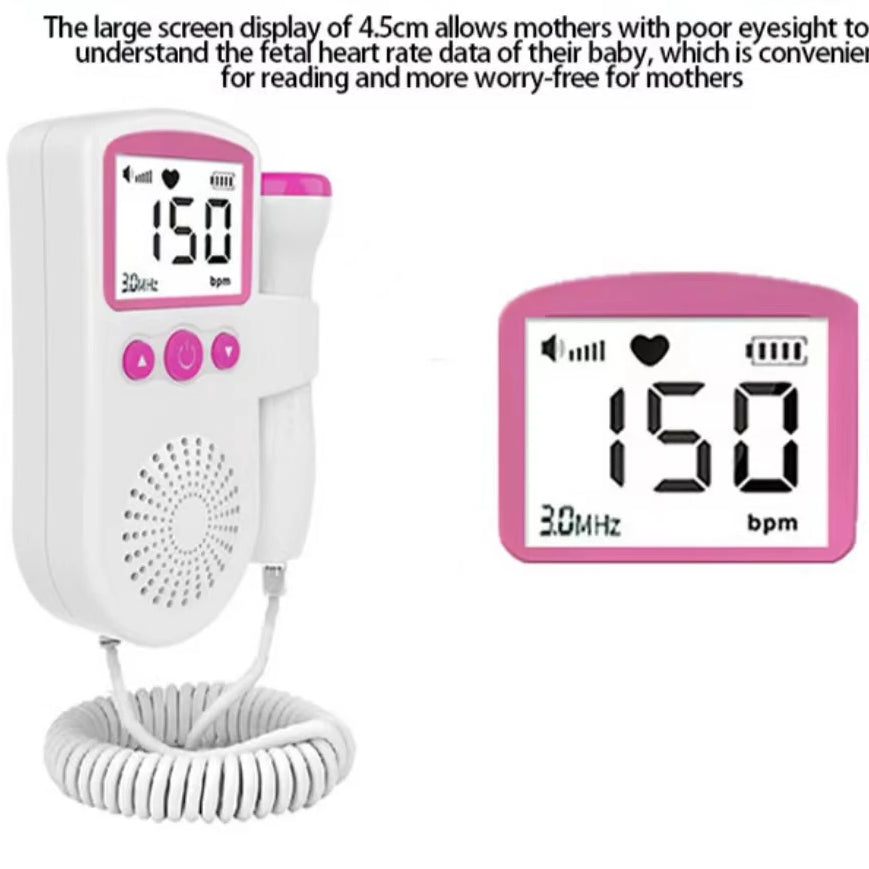 Pocket Fetal Doppler Baby Heart Rate Stethoscope Monitor for Pregnancy