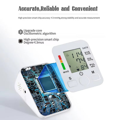 Digital Sphygmomanometer Upper Arm Blood Pressure Monitor for Home