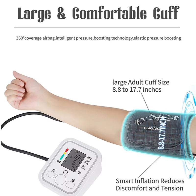 Digital Sphygmomanometer Upper Arm Blood Pressure Monitor for Home