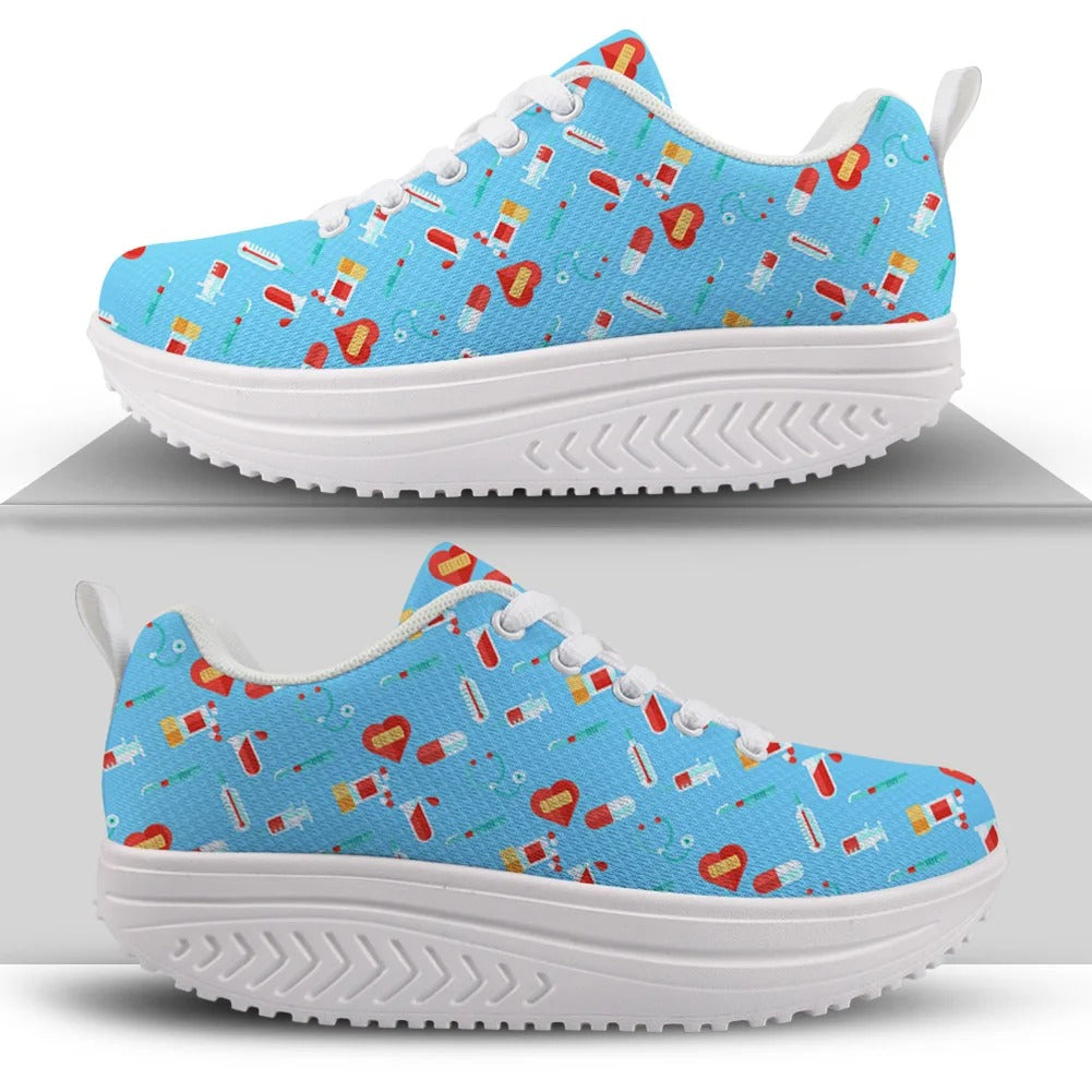 Cute Cartoon Nurse Pattern Running Shoes for Women